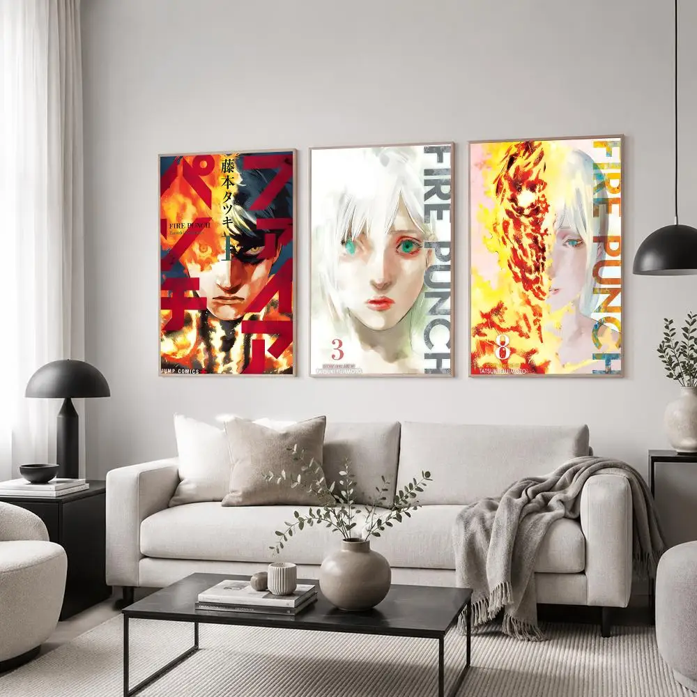 Manga Fire Punch Poster Classic Poster HD Art Sticky Wall Waterproof Home Living Room Bedroom  Aesthetic Decoration