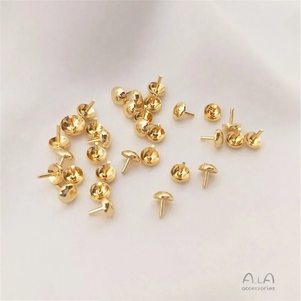 14K oro 14K oro riempito placcato perline spina capelli chiodo cristallo perla foro spina manuale fai da te perline sparse accessori