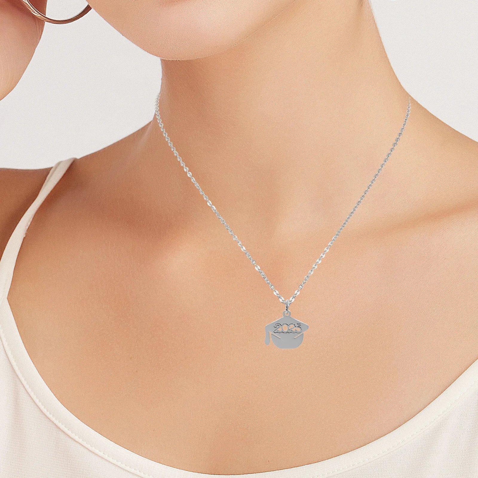 

10pcs Grad Jewelry Making Diy Keychain Necklace Bracelet Earrings Supplies Silver Grad 2025 Charm Pendants Jewelry Accessories