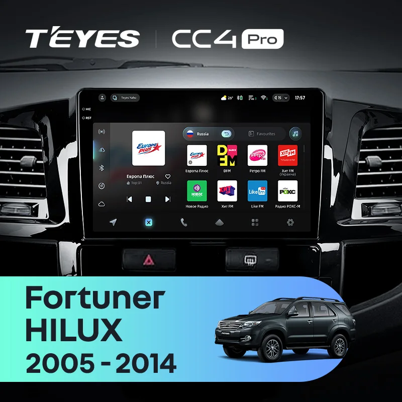 TEYES CC4 PRO For Toyota Fortuner 1 AN50 AN60 HILUX Revo Vigo 2005 - 2014 CarPlay Radio Stereo Car Play Auto 2DIN Autoradio