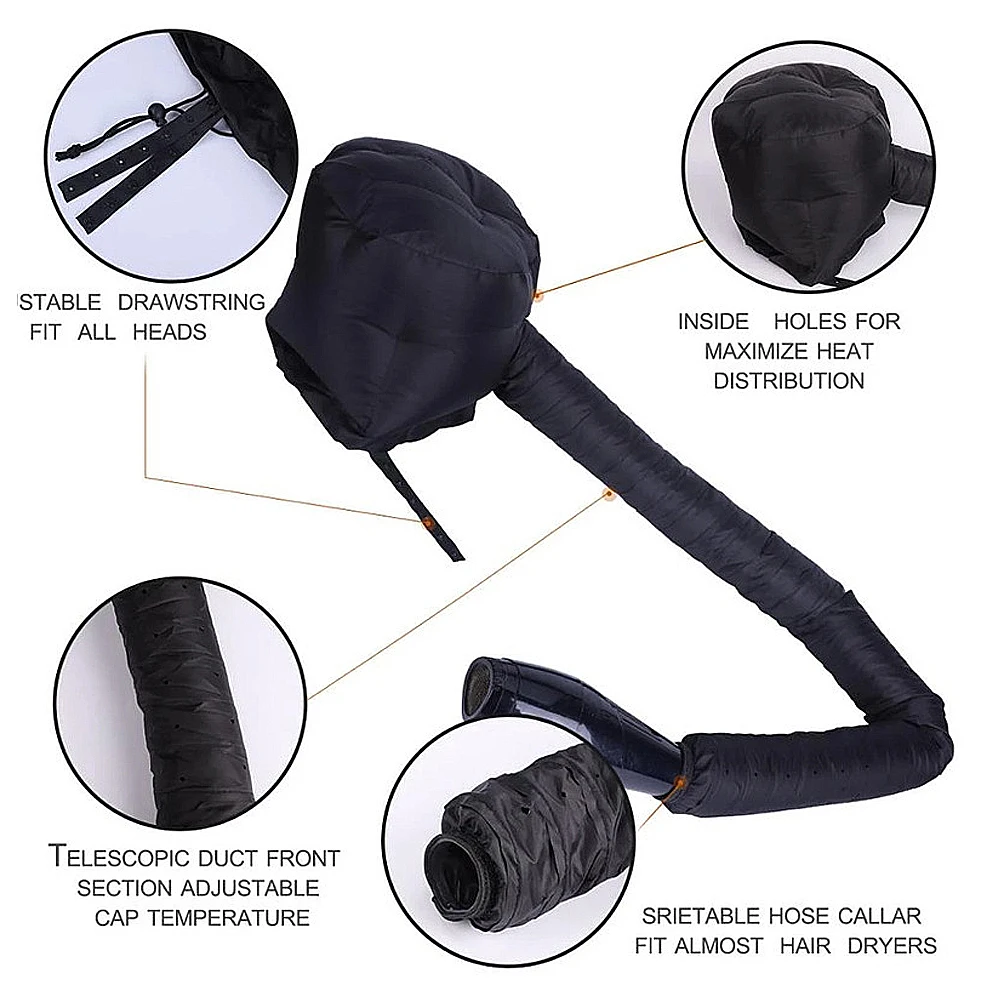 Hair Dryer Steamer Cap Reusable Styling Drying Hat Hair Care Dry Hair Cap for Hair Dryer Home Spa Salon Styling