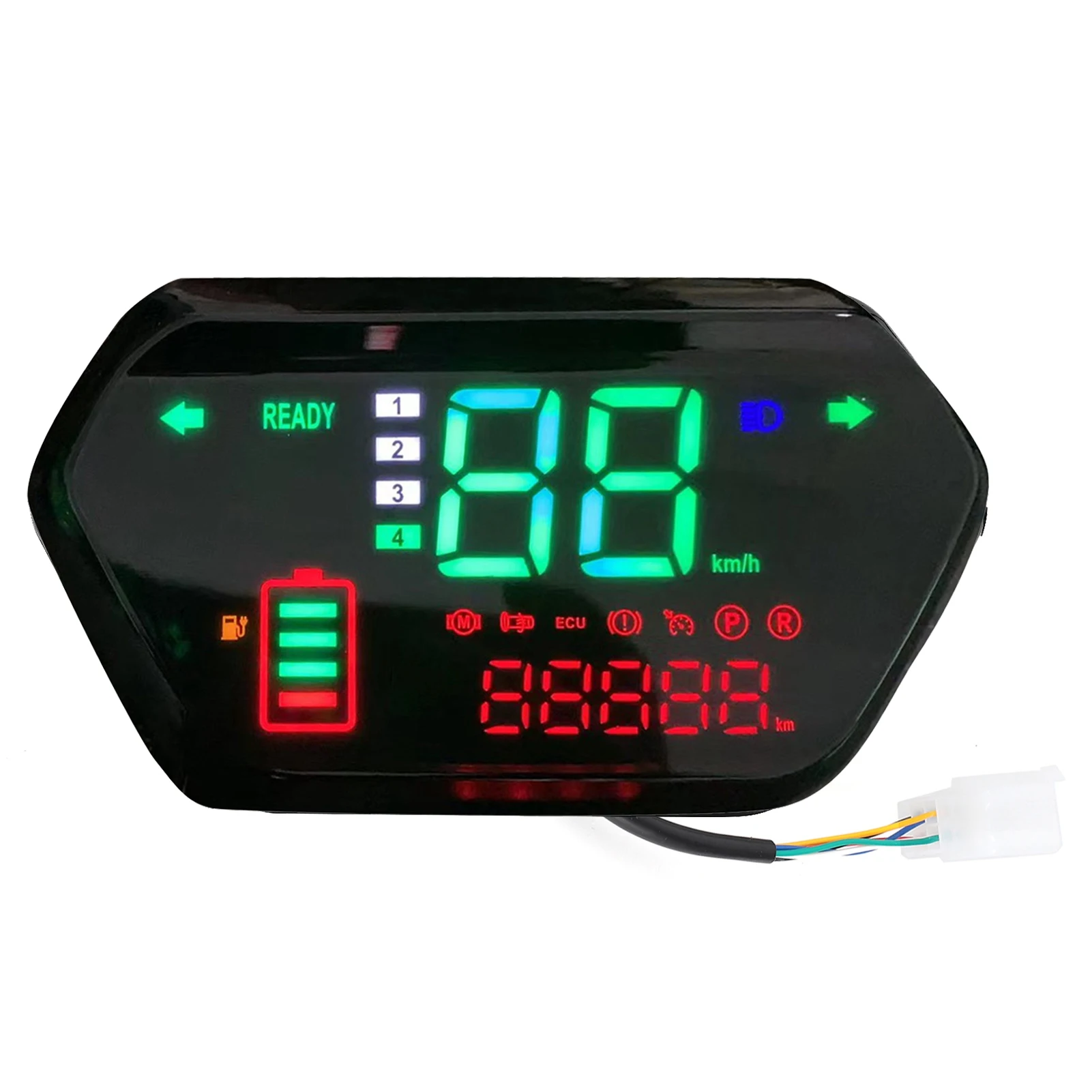 60 V digitaler LCD-Tachometer, Kilometerzähler, Drehzahlmesser für Elektromotorräder,
