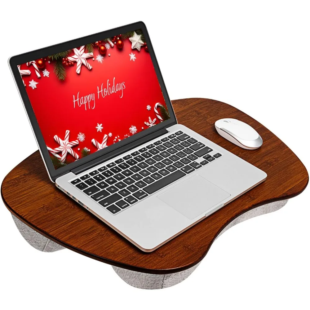 

Extra Large Bamboo Lap Desk Chestnut Fits 17.3 Inch Laptops Portable Workstation