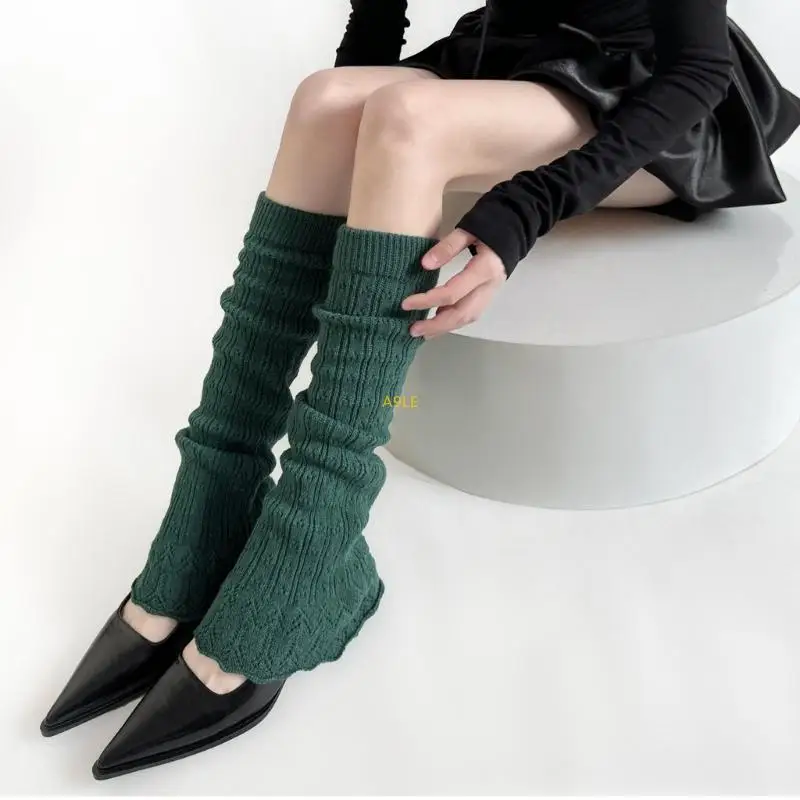 1 Pair Breatahble Leg Warmer Comfortable Knitted Socks Sleeve for School Daily
