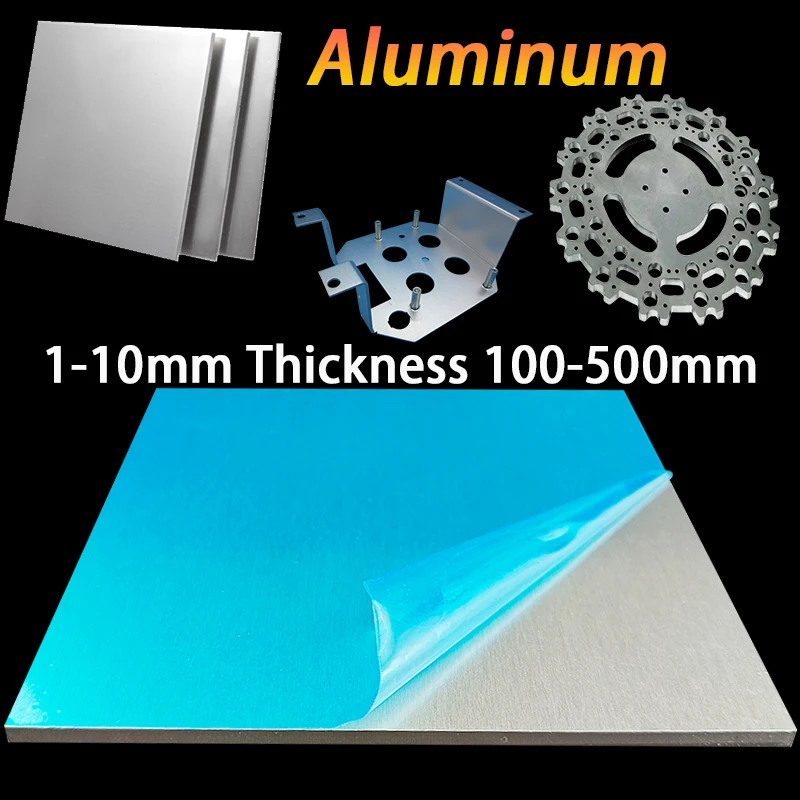 

Aluminum Sheet 1-10mm Thickness 100-500mm Aluminum Alloy Square Flat Plate DIY Metal Sheet