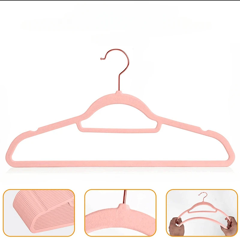 

10Pcs/Set High Quality Velvet Dryer Hanger Wardrobe Organizer Clothes Rack Non-Slip Suit Shirt Coat Flocking Hanger Space Saving