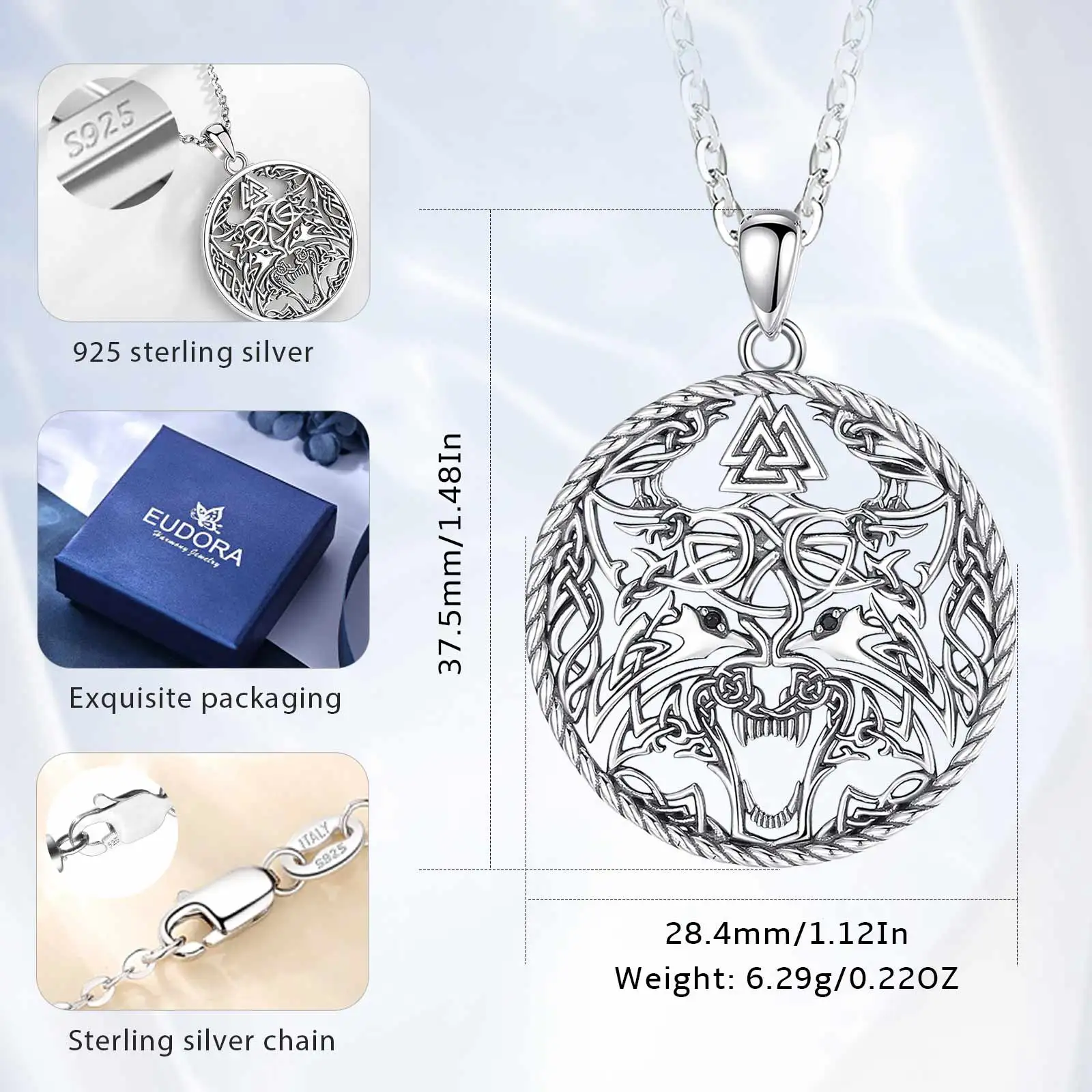 Eudora-collar de lobo vikingo  - Wolf Jewelry & Watches Tampa Reviews reseña y precio
