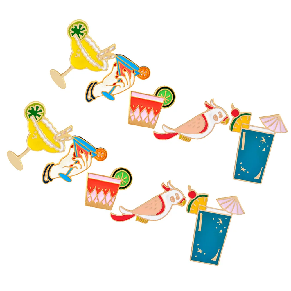 10 قطعة عصير الليمون يقطر بروش شاطئ حفلة الكرتون سبيكة الإبداعية شيك دبابيس فستان اكسسوارات الببغاء كوكتيل موضوع دبوس