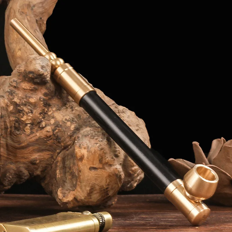 Brass long stem pipe classical Multi functional form For Thick Thin Tobacco tobacco rod Reduce Tar Circulation Smoking Gadgets