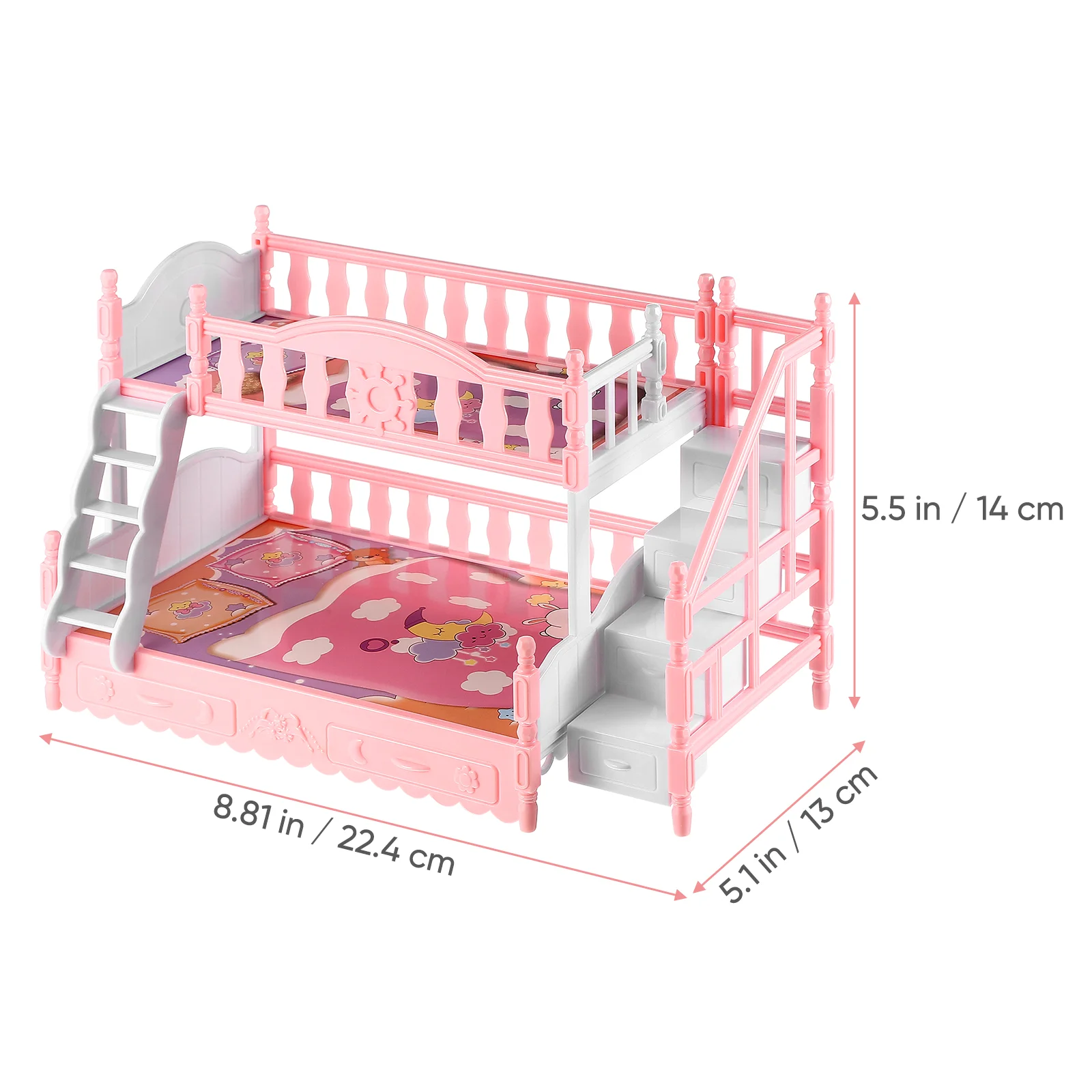 미니어처 가구 장식 모델 침실 베개, 이층 침대, 17cm