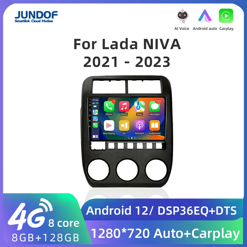 

Jundof 5G WIFI QLED 2 Din Android 12 Auto Car Radio multimedia video for Lada NIVA 2021 - 2023 Carplay gps Stereo 2din dvd