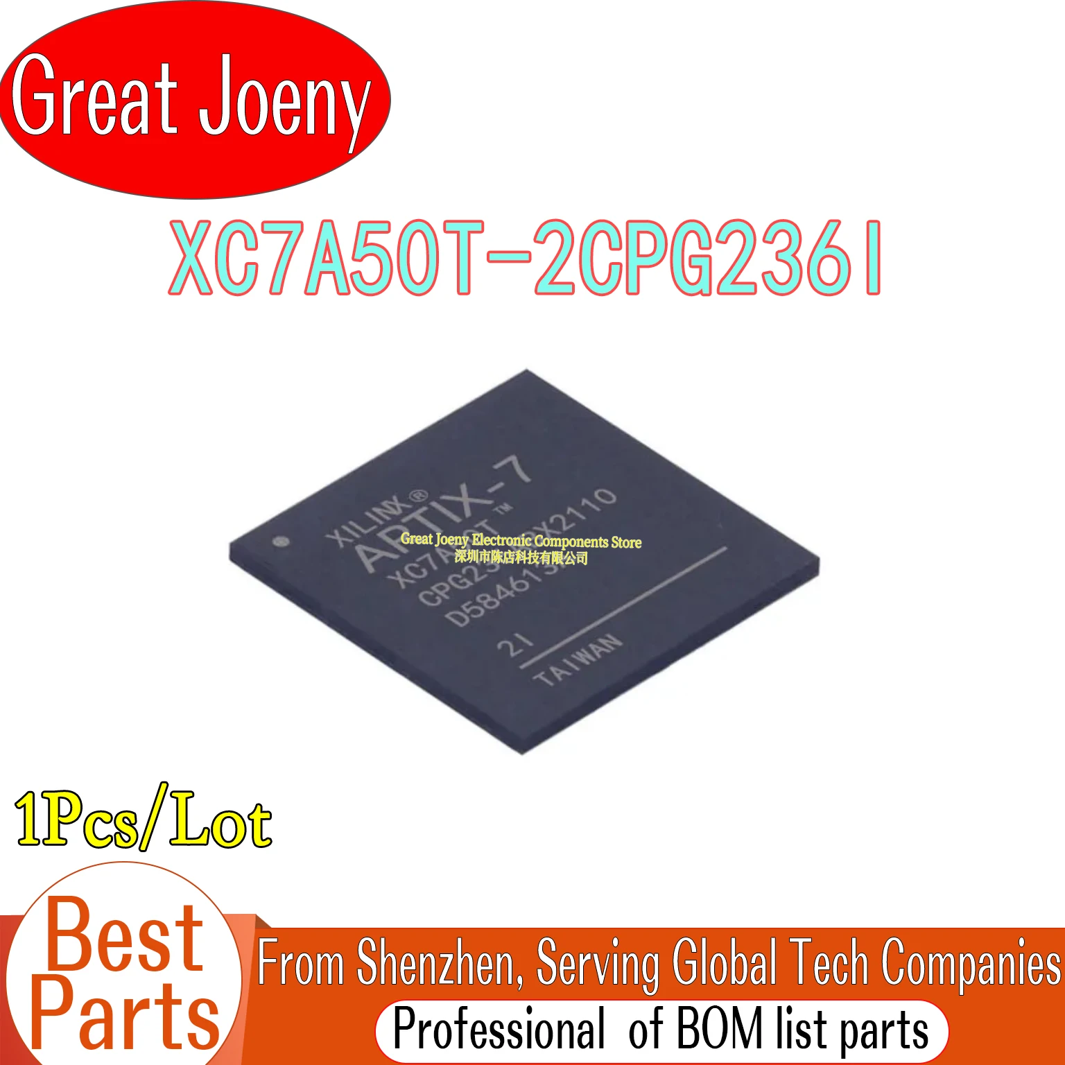 100% New Original XC7A50T XC7A50T-2CPG236I IC Chipset BGA-236
