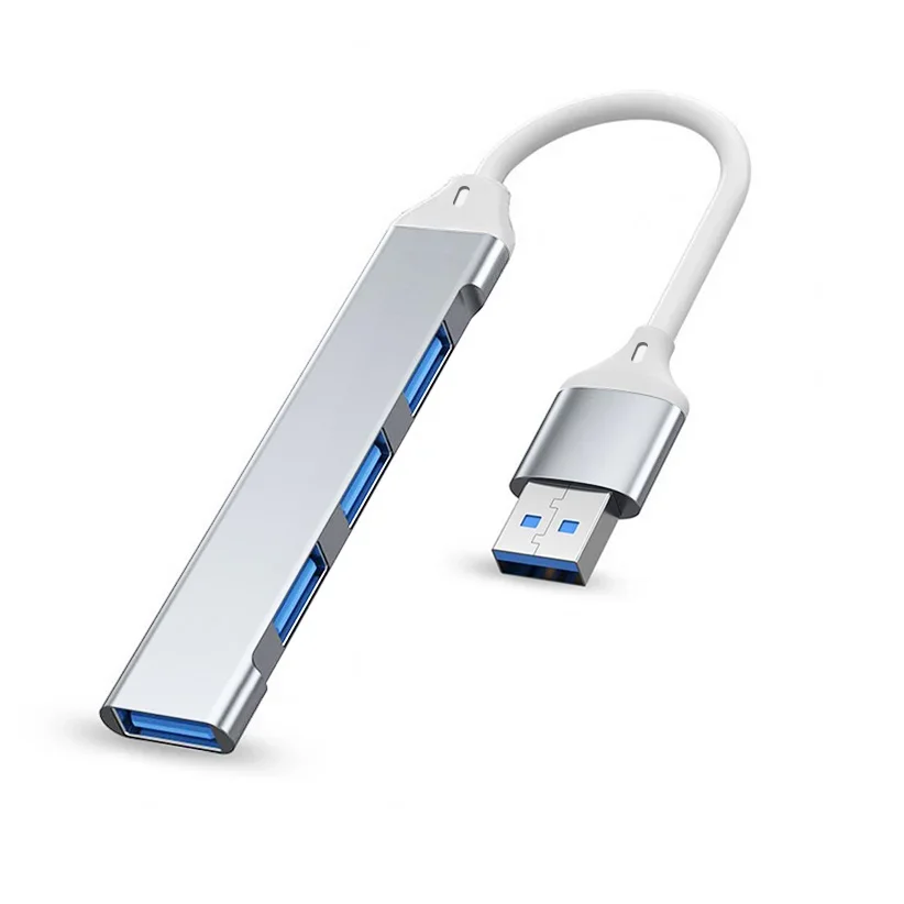 4 Ports USB Slivery