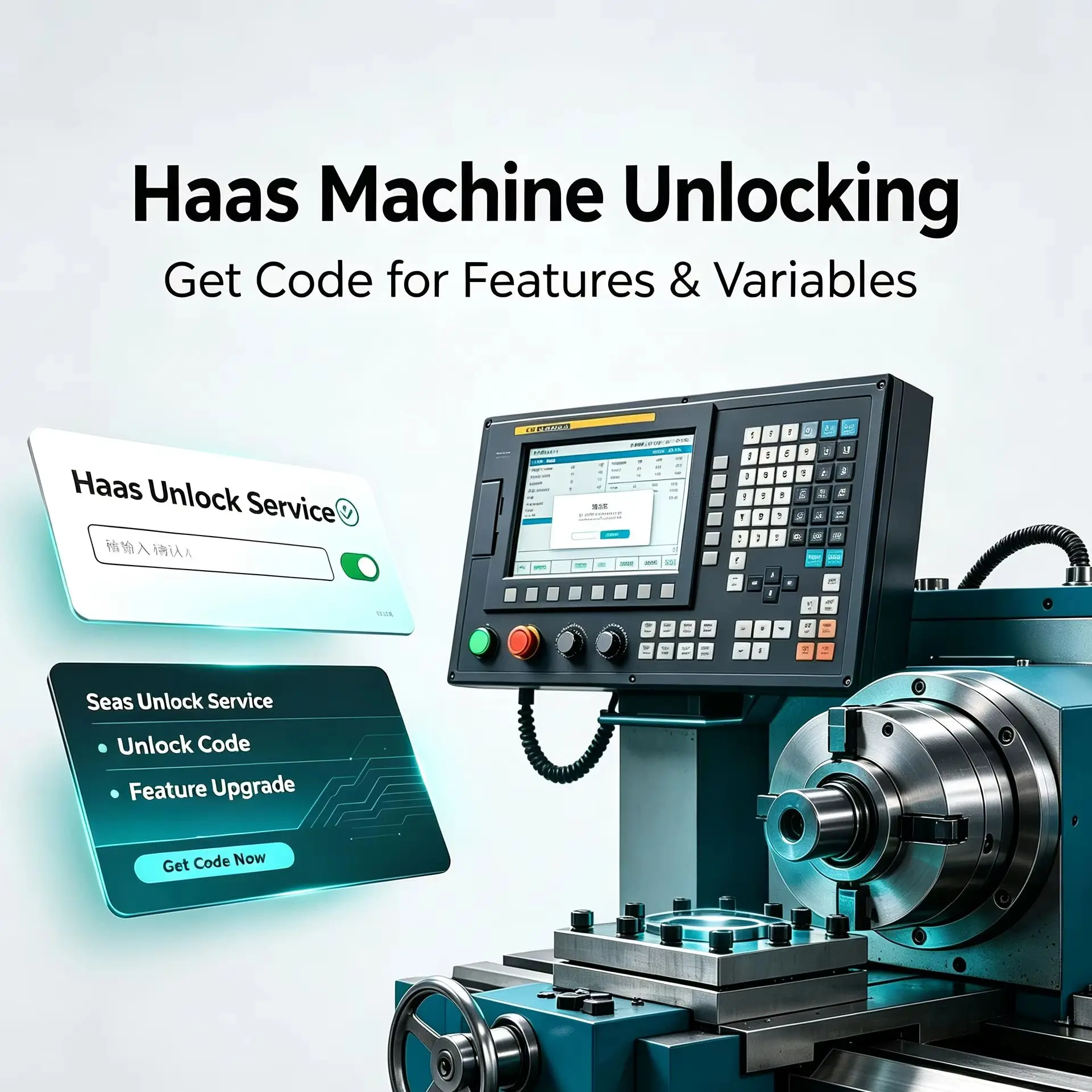 Haas Upgrade Code Unlock Password with Serial Number Haas Machine Features Unlocking Upgrade Service Haas Lathe and Vertical Machining Center Variable Unlocking Code image 2