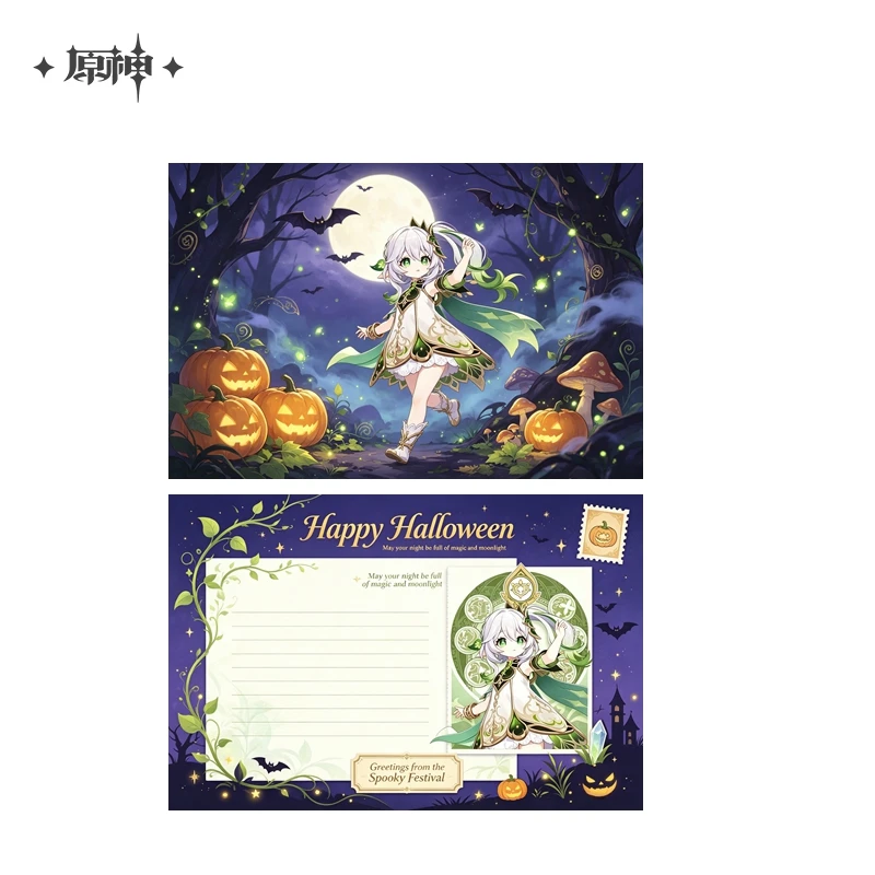 Spiel Genshin Impact Wanderer Xiao ZhongLi Furina Tartaglia Cosplay Halloween-Postkarten und Grußkarten Halloween-Geschenke – Detail 9