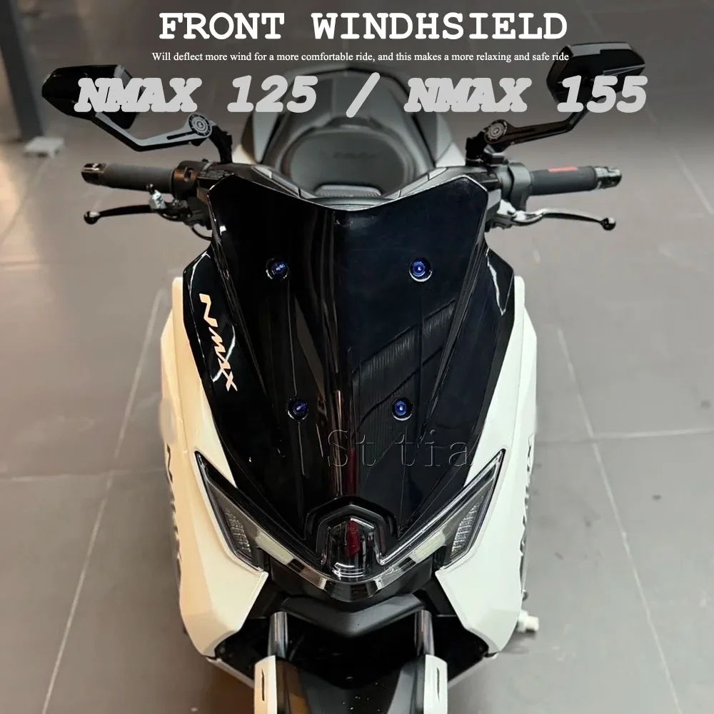For NMAX125 NMAX155 Tech Max NMAX125 2025 Motorcycle Front Windshield Wind Deflector Spoiler Wind Deflector Fairing