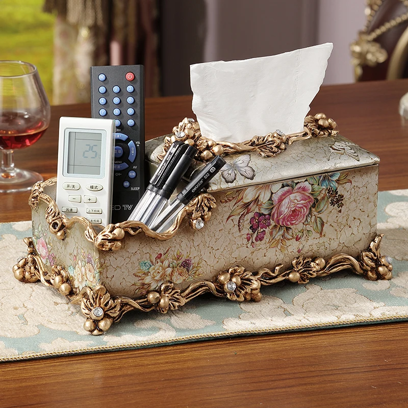 Luxury European Fruit Plate Set Creative Home Living Room Coffee Table Decorations Home Tissue Box Ashtray Vase Ornaments