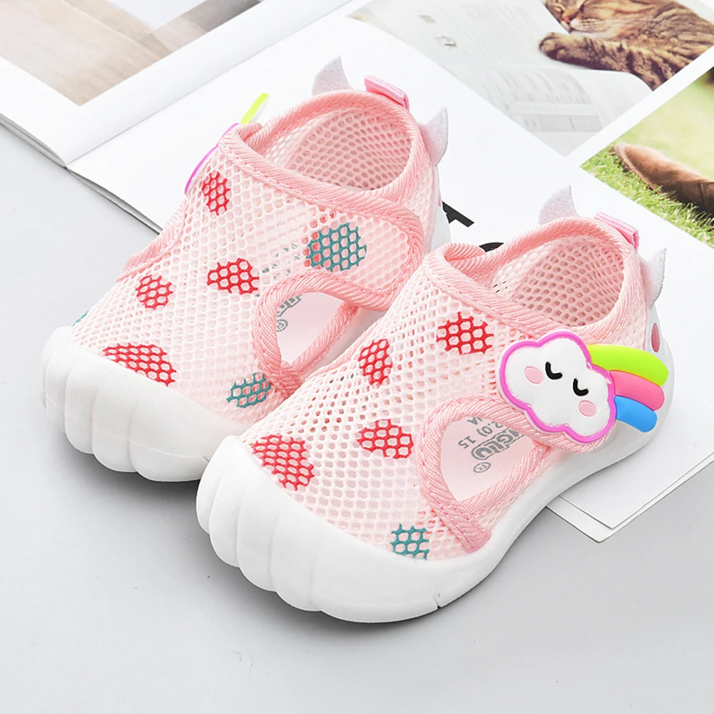 Baby Boys Girls Breathable Double Mesh Toddler Shoes Soft Bottom Elastic Comfortable  Non-slip Casual Shoes for Learning Walking