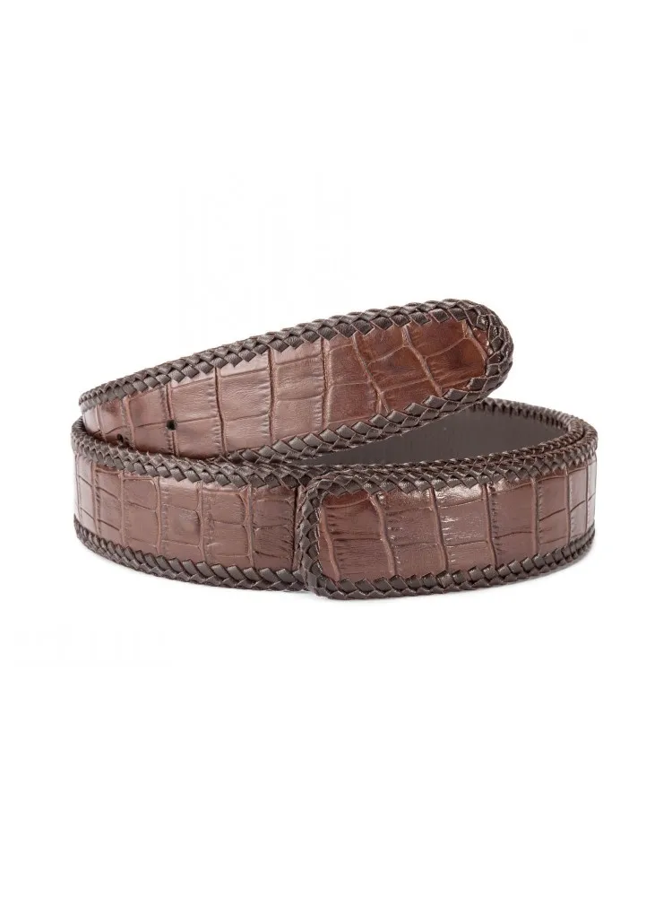 Male Casual Handmade Cowskin Genuine Leather Belt Classic Fashion Personality Crocodile Grain Mens Versatile Waistband For Pants