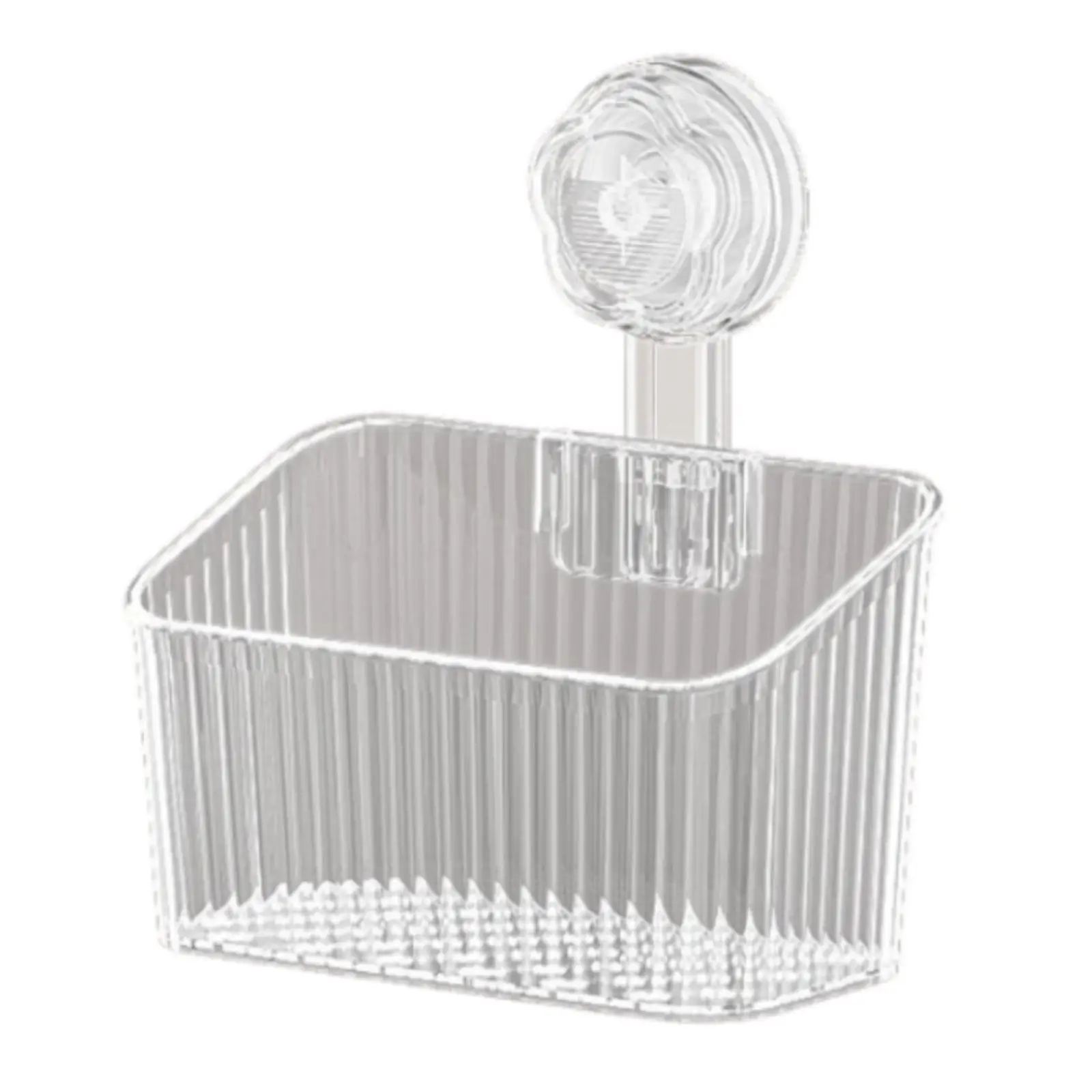Suction Storage Basket Strong Adhesion PET Material Wall Mounted Organizer for Household Kitchen and Bathroom Counter