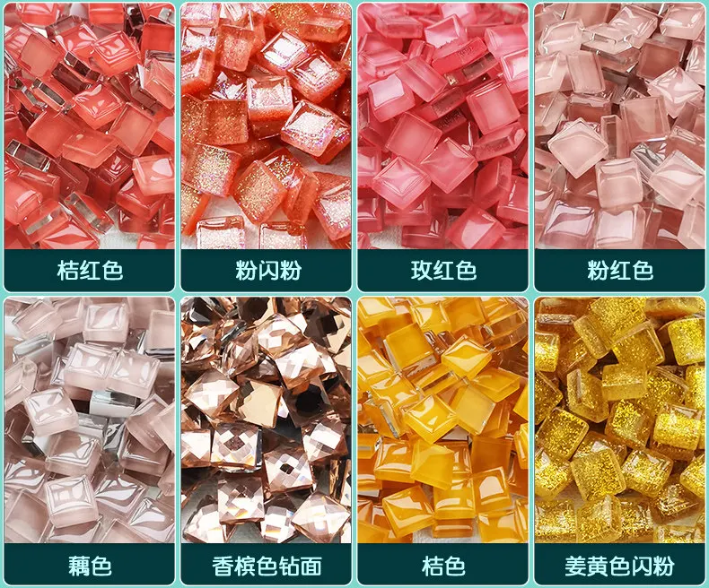 

Solid Color Mosaic Tiles Square 1cm Mini Crystal Glass Mosaic Pieces Crystal Mosaic Making DIY Craft Supplies 800Pcs 1kg