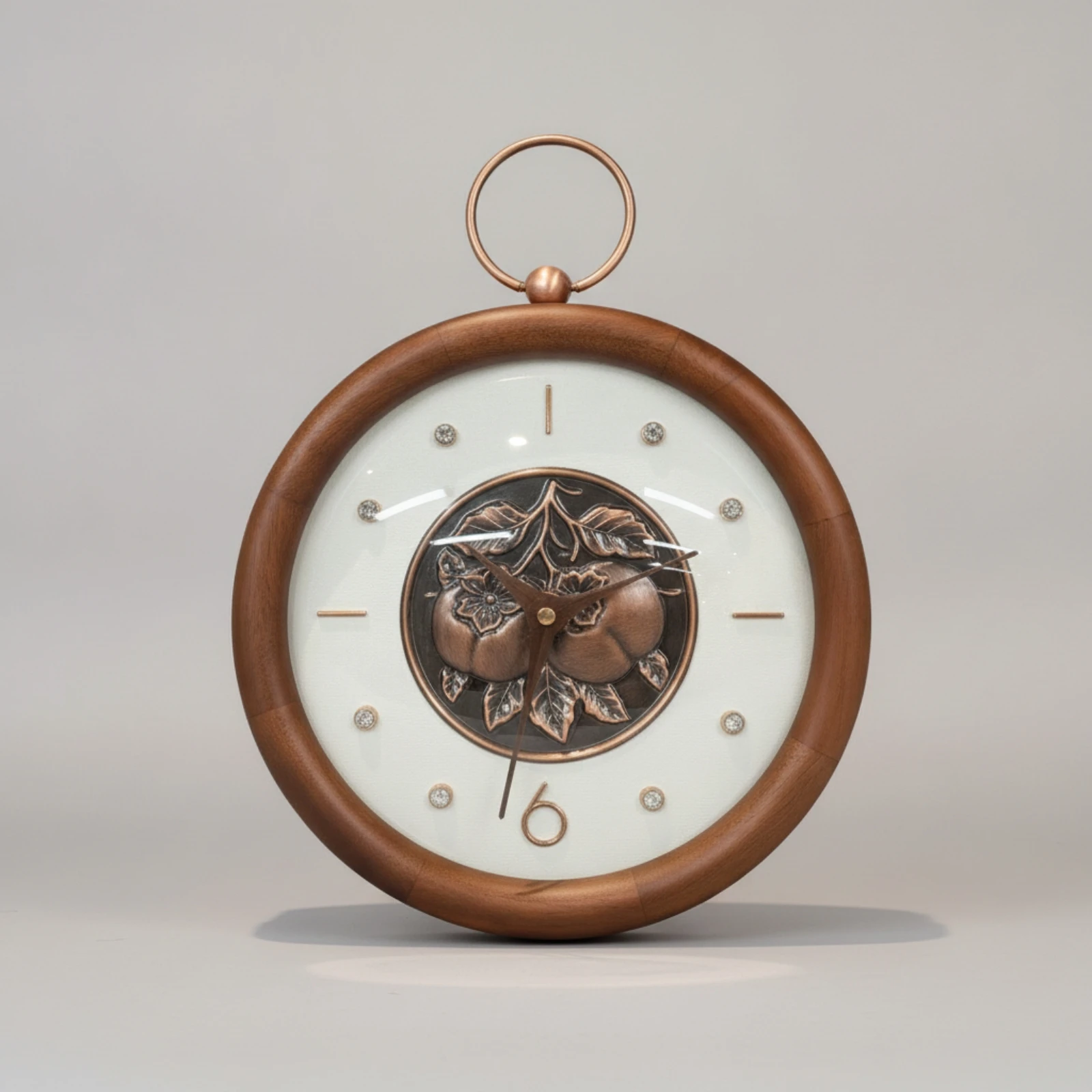 Decorative Round Clock Analog Clock with Hanging Loop Symmetrical for Home Decor, Tabletop