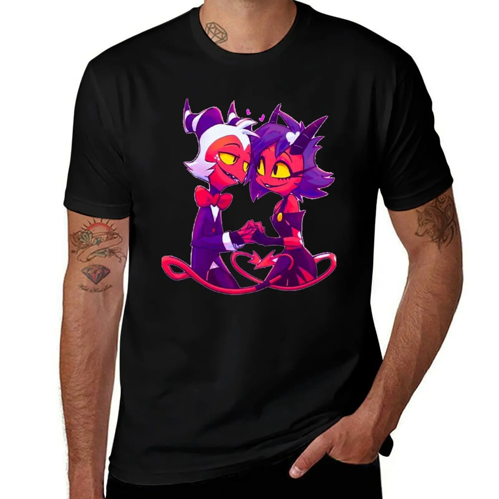 

Helluva Boss Millie and Moxxie T-Shirt man t shirts cotton t shirts for man pack cotton