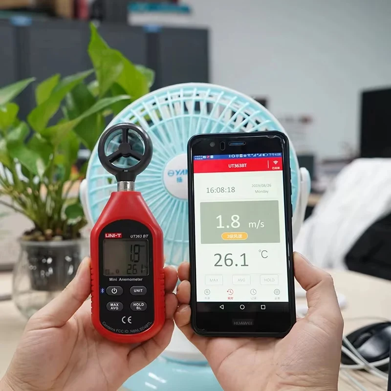 UNI-T UT363 UT363BT Мини-ручной анемометр с Bluetooth цифровой измеритель скорости ветра и температуры ЖК-дисплей