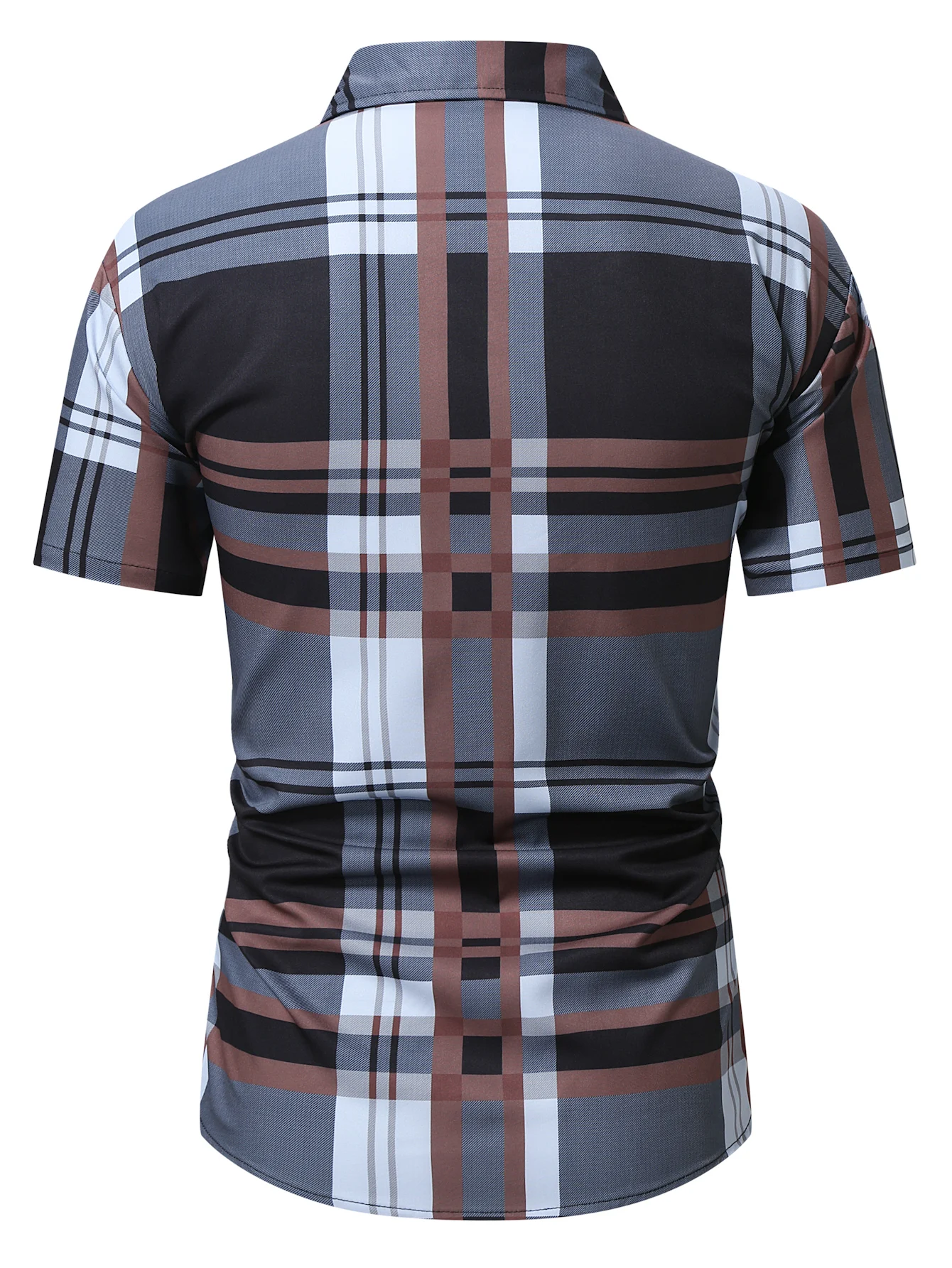 Men\'s Summer Short Sleeve Printed Shirt Thin Plaid shirt  Men\'s Clothing Business Casual Shirt