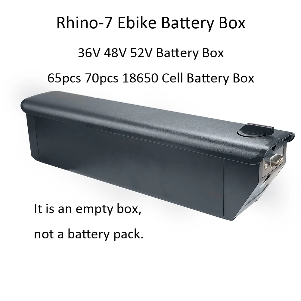 

Rhino-7 Hidden Tube Battery Box, Empty Battery Case, Cells Holder, 36V, 48V, 52V, 65Pcs, 70Pcs, 18650