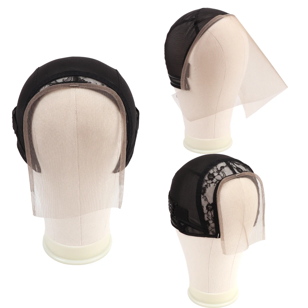 1Pcs Adjustable Drawstring Wig Cap With 4*4 5*5 13*4 13*6 Hd Lace Net For Making Lace Wigs And 1Pcs Anti Slip Ajustable Wig Band