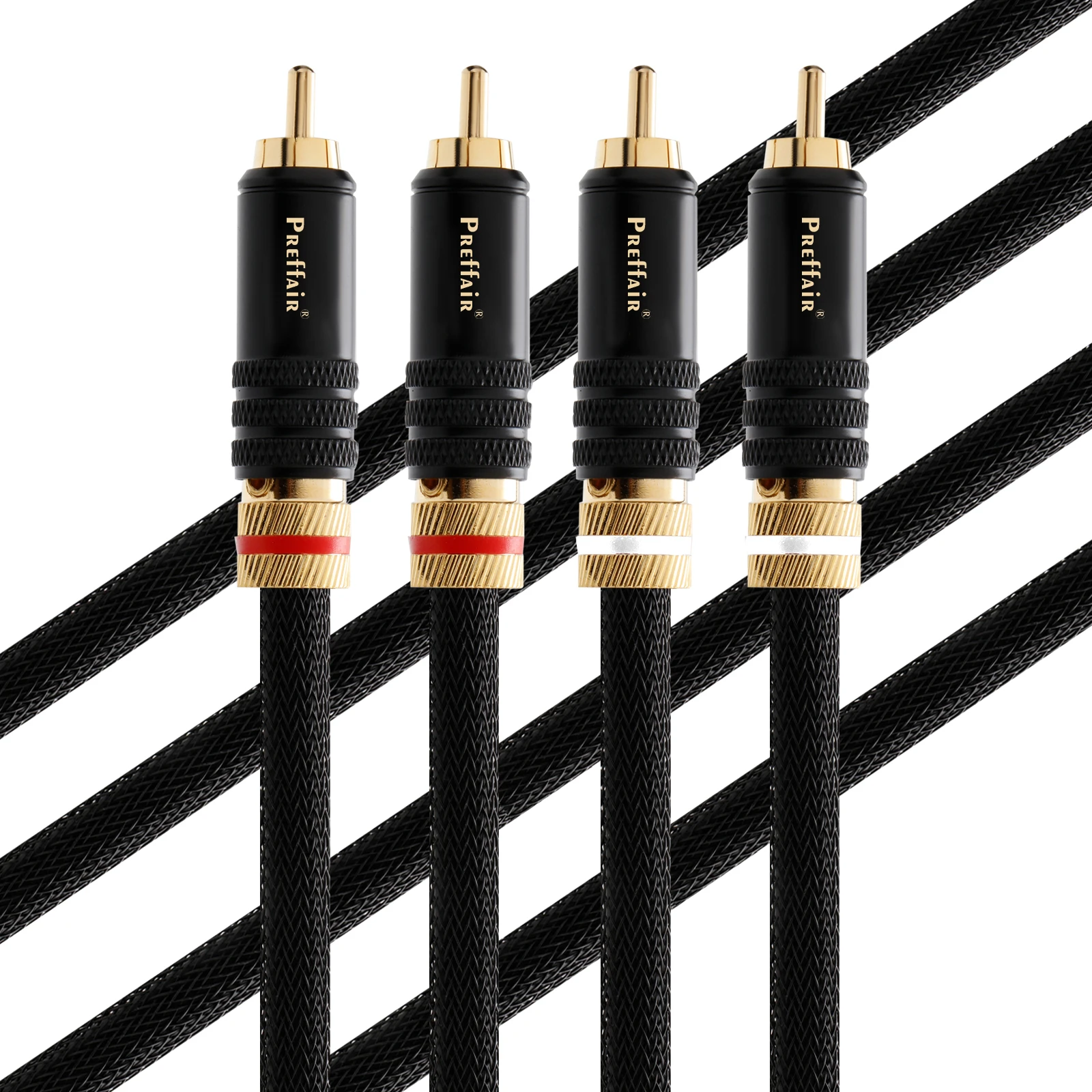 Pair X401 HIFI Audio OFC RCA Audio Cables with Gold Plated RCA Connectors for DAC Amplifier,RCA (Male to Male) Speaker Wires