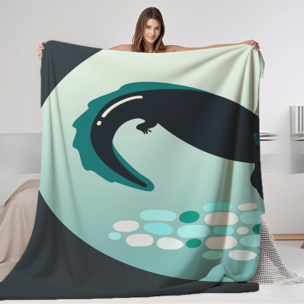 

Lovely Gift Flannel Soft Blanket A Lotl Axolotl Contemporary Chic Throw Travel Blanket Breathable No-shedding Blankets