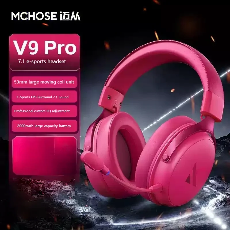 Nieuwe MCHOSE V9 Pro 2 draadloze Bluetooth-headset met driemodale microfoon, ruisonderdrukking, dynamisch geluid en lage vertraging – ideaal voor kantoor, gaming en als cadeau.