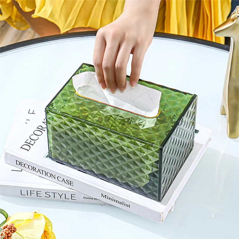 A21I-Household Tissue Box Transparent Desktop Tissue Box Pumping Paper Storage Box Living Room Dining Roo