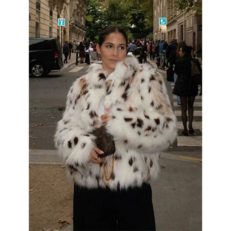 Mode Nepbont Vrouwen Jack Luipaard O-hals Volledige Fleeves Vrouwen Vest 2024 Herfst Winter High Street Losse Warme Dame jassen