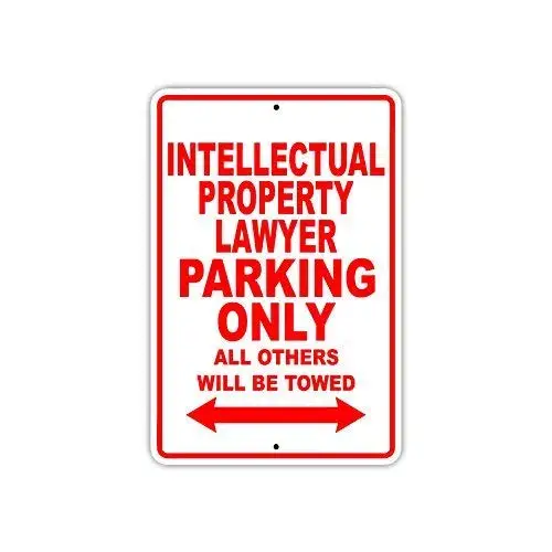 Indoor & Outdoor Decorative Wall Hanging 12 x 8 Inches Intellectual Property Lawyer Parking Only Man Cave Chic Wall Decor Re