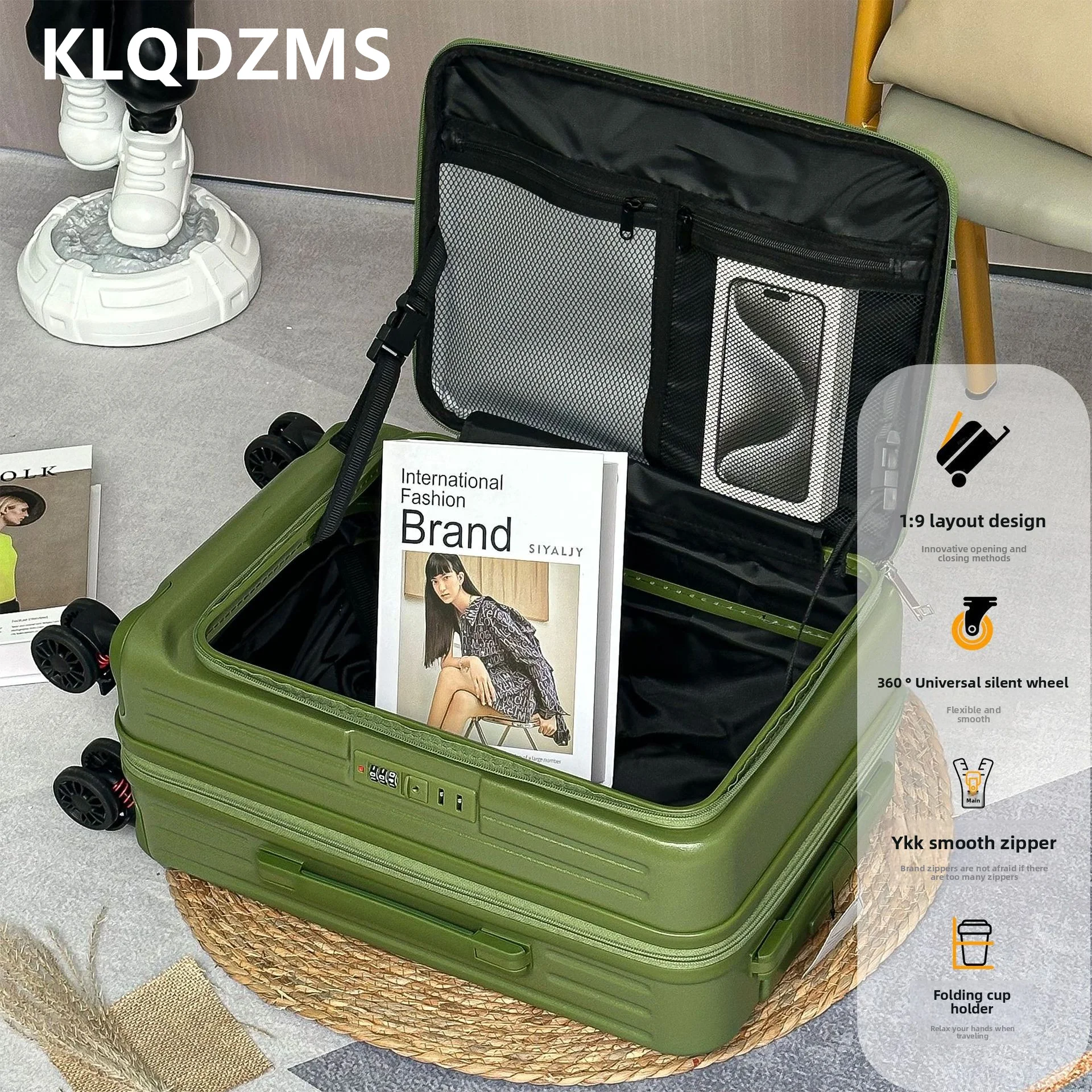 

KLQDZMS Luggage Travel Bag 20"22"24"26"28"30"32 Inch Large Capacity Trolley Case Women Boarding Box Men Rolling Suitcase