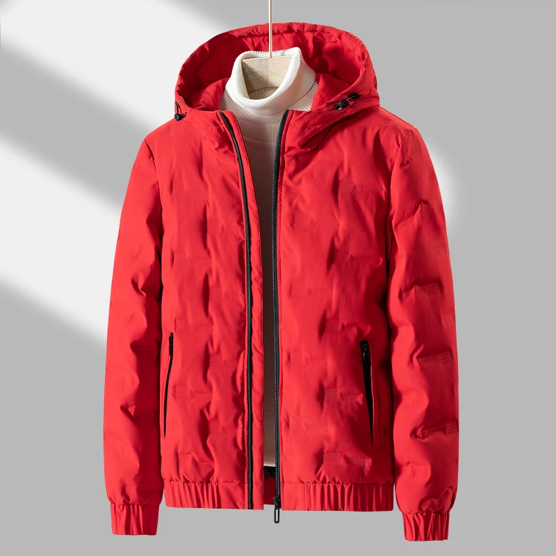 

Fashionable Hooded Cotton-padded Jacket Casual Men's Overcoat Light Down Jacket for Teenagers Short Overcoat New Winter Down Men