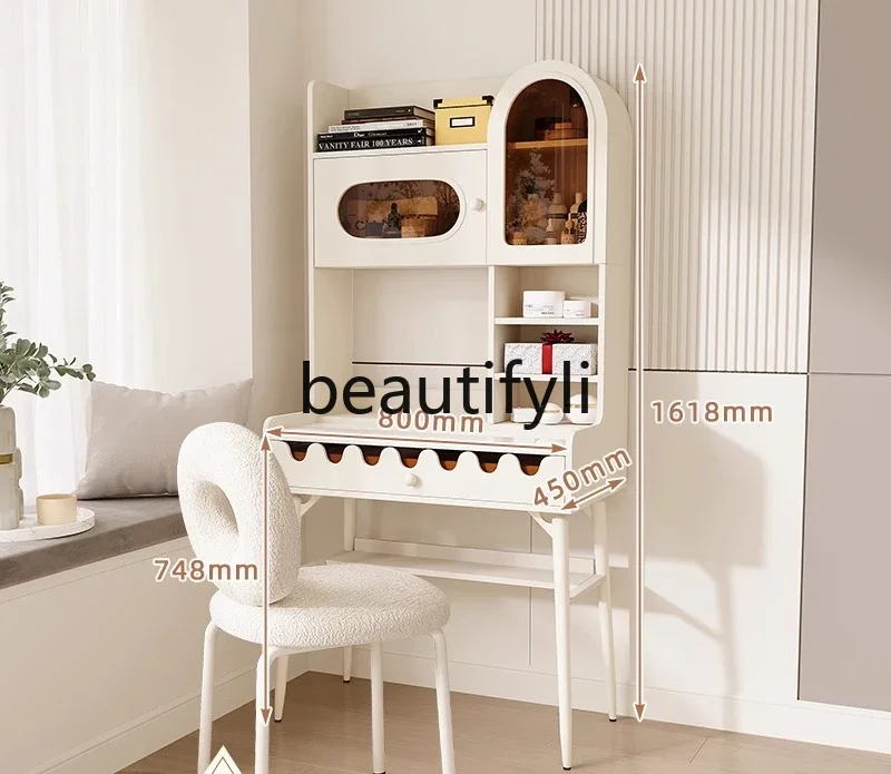 

A16 Dresser 2024 new bedroom modern simple makeup table retractable rock slab desk makeup table integrated