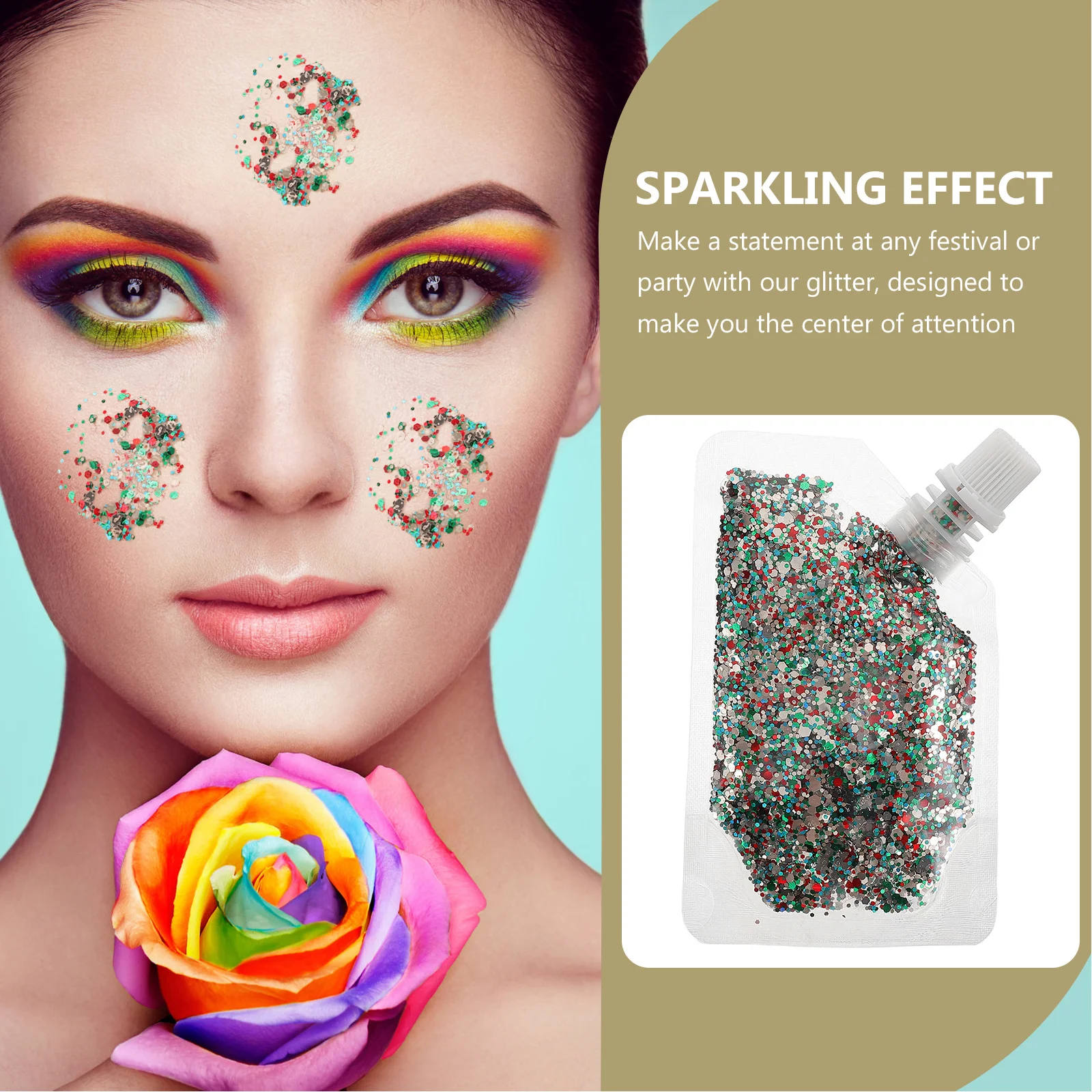 フェスティバル用フェイスメイクグリッター、マーメイドチャンキーシークイン、ボディヘアジェル、クリスマス、マルディグラ、パーティーメイク、ヘアグリッター