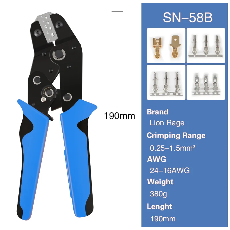 SN Series Crimping Pliers Electrician's Labor Saving Tools Crimping Tool Set Electrical Terminals Crimp connectors