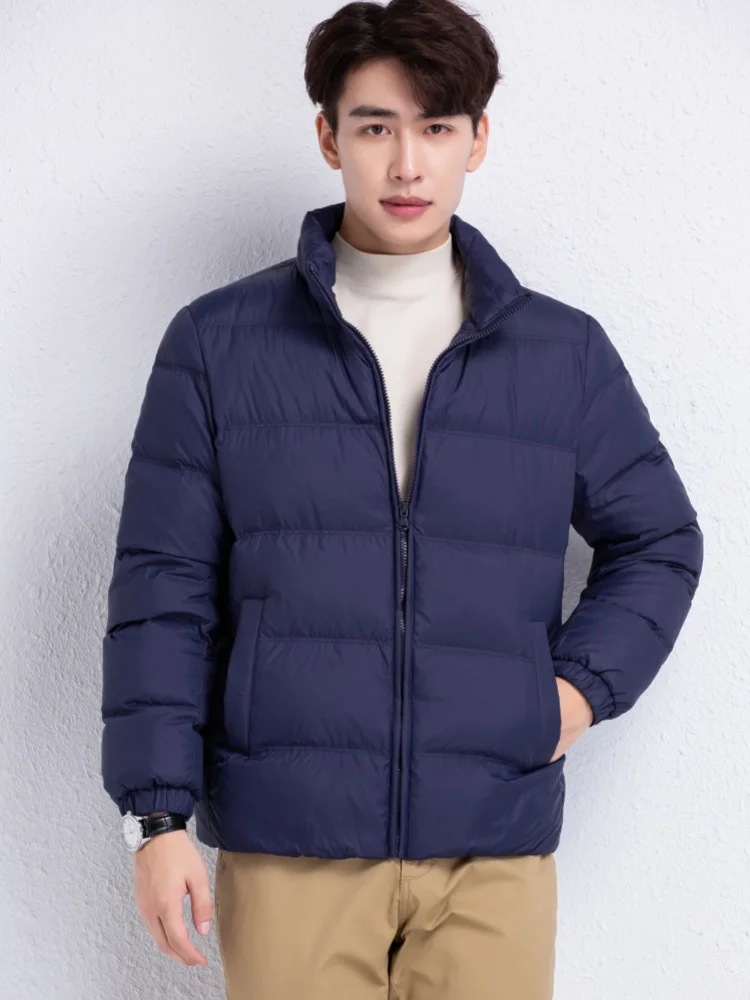 

Осенне-зимний мужской утепленный пуховик с воротником, новинка 2025 года, молодежная мужская уличная теплая куртка на 90% белом утином пуху, пальто с хлебом