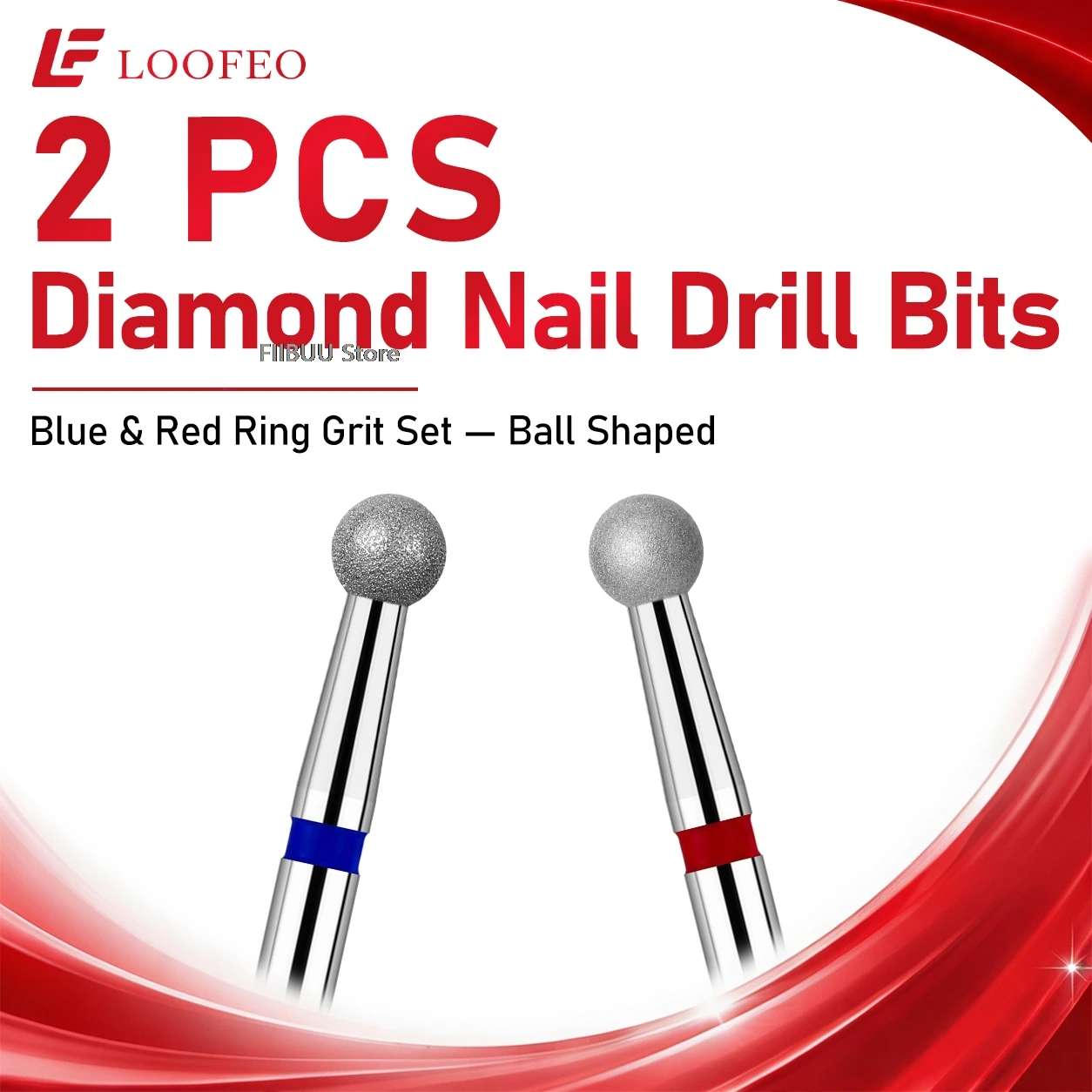 2pcs Diamond Nail Drill Bit Set 3/32 Inch Medium Fine Electric Nail File Bits Milling Cutter for Manicure Cuticle Burr Cleaning