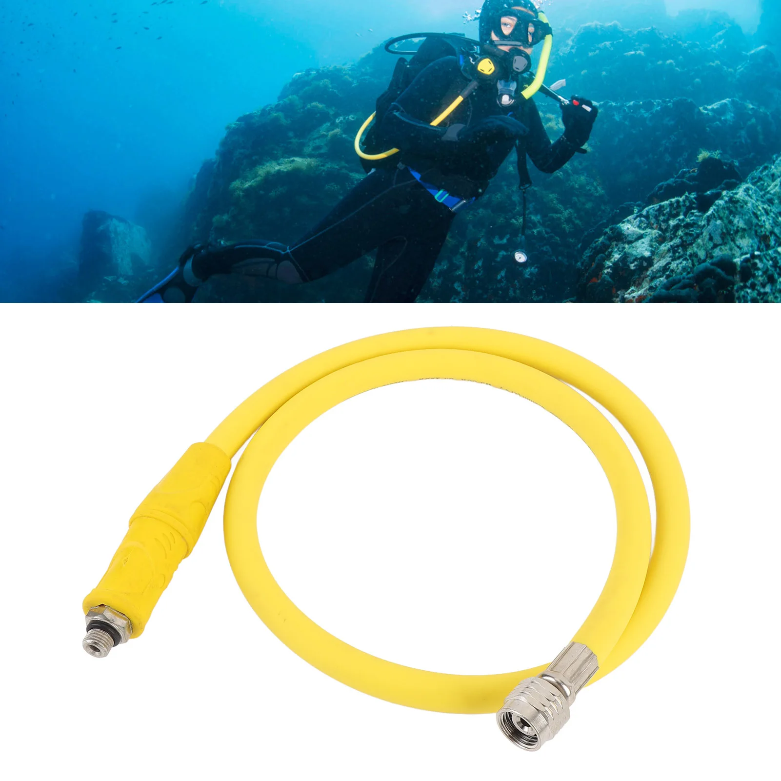 

Шланг регулятора для дайвинга, ПВХ, алюминиевый сплав, износостойкая трубка среднего давления для дайвинга, безопасная, простая установка, 31,5 дюйма для дайвинга