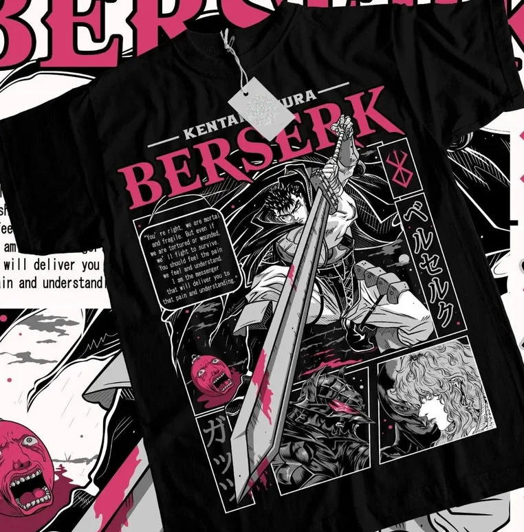 Berserk Guts T-Shirt, Gift For Anime Manga Tee Graphic Anime Tee S-5Xl