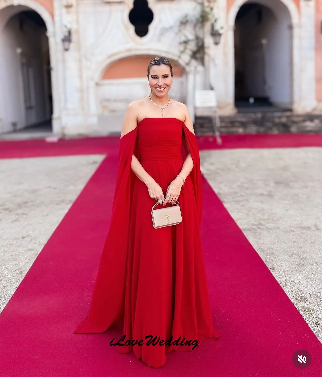 

Red Off The Shoulder Chiffon Evening Dresses A-Line Elegant Wedding Women Party Dress Pleated Backless Formal Gowns Customized