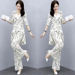 Oversize Women Summer Clothing Set Fashion High Waist Wide Leg Pants & Irregular Hem Tops Two Pieces Suits Good Quality