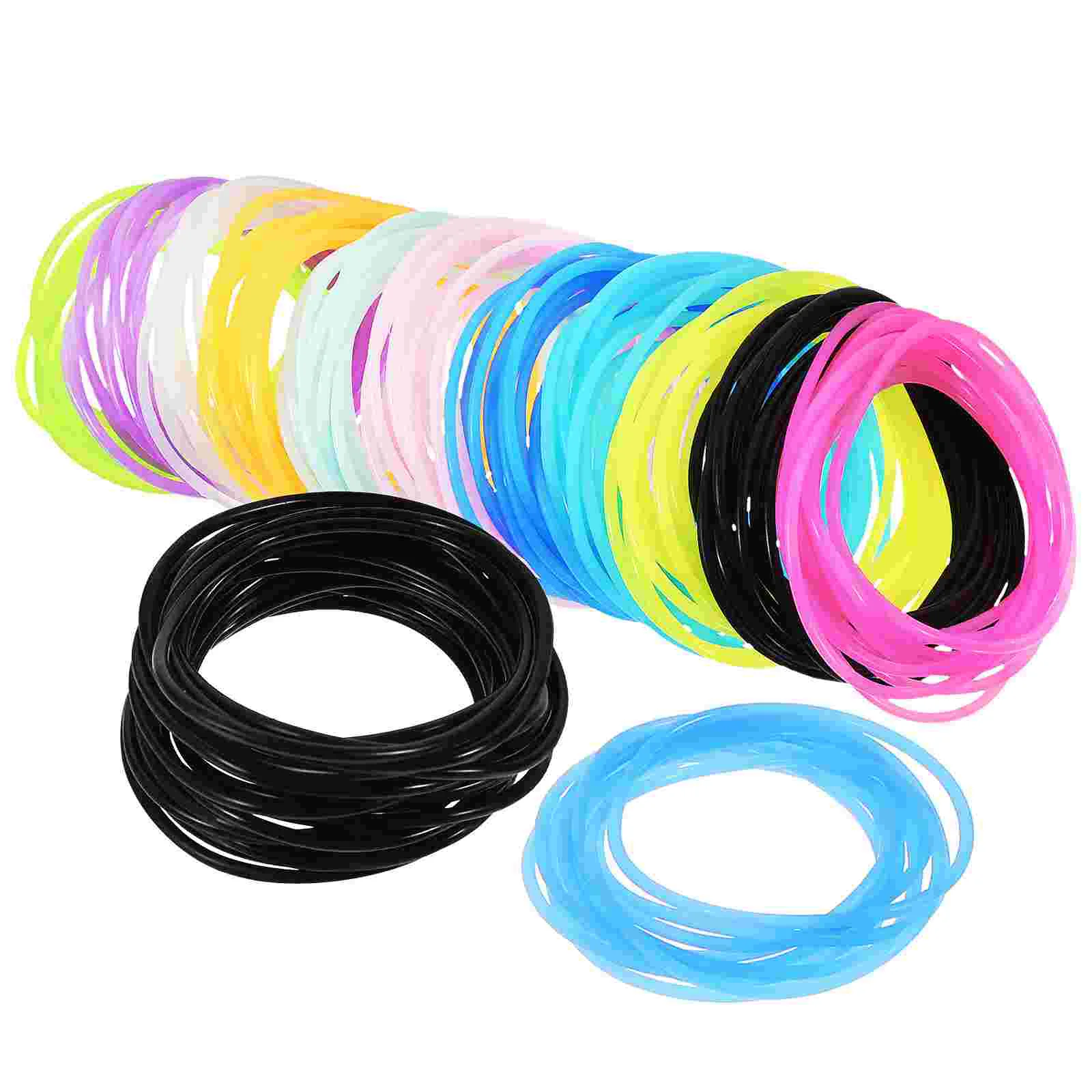 

150 Pcs Silicone Bracelet Hair Ribbons Glow Bracelets Bands Night Luminous Wrist Armbands Jelly Silica Gel Bangles Hand Ties