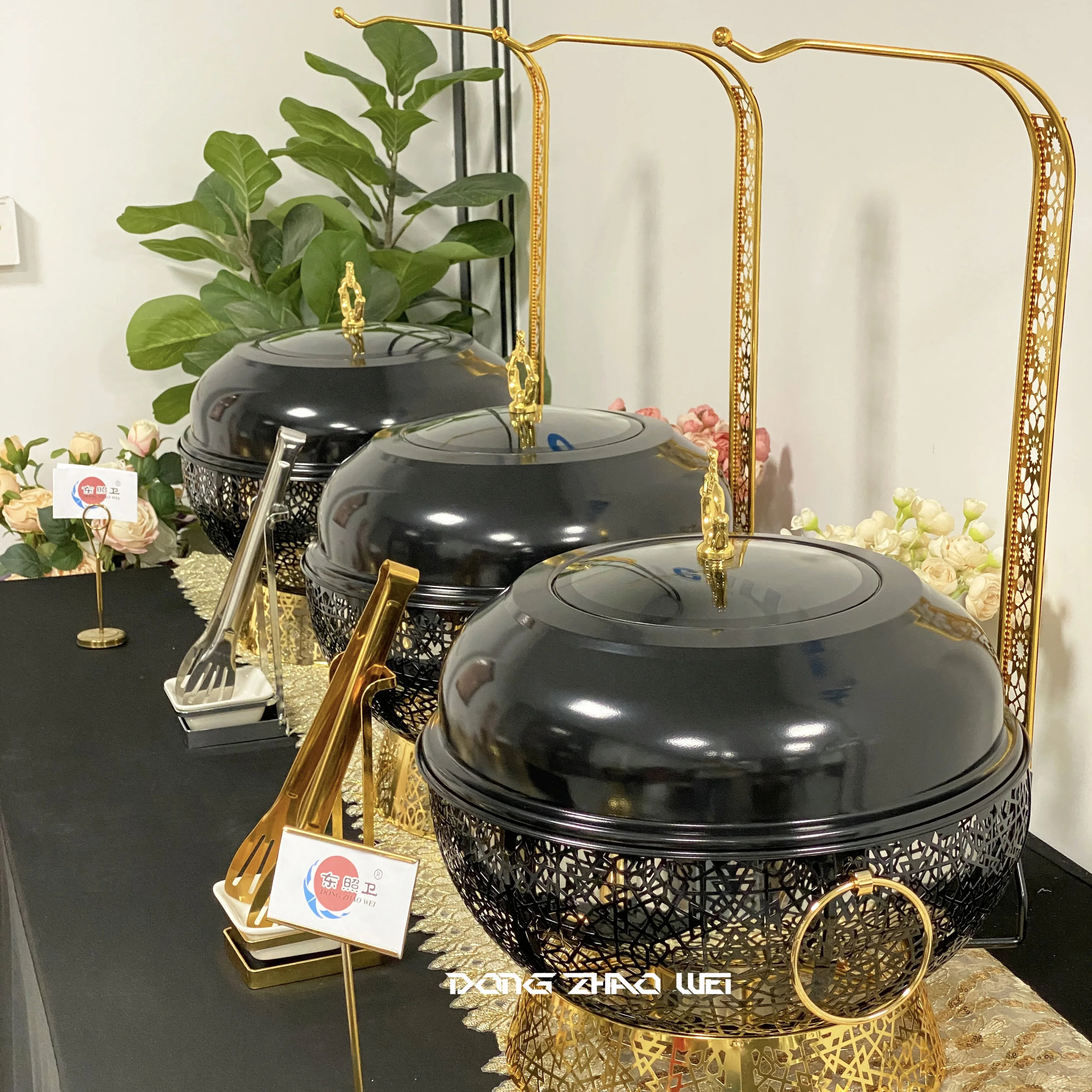 

Wedding Banquet Organizer 8.0L Black Stainless Steel Buffet Warmer Plate Catering Hotel Banquet New Warmer